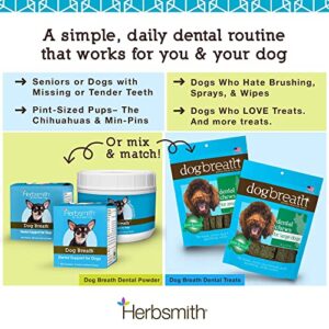 Herbsmith Dog Breath - Dog Dental Care Solution - Natural Dog Breath Freshener That Tackles Tartar - Dental Powder for Dogs - 150g Powder