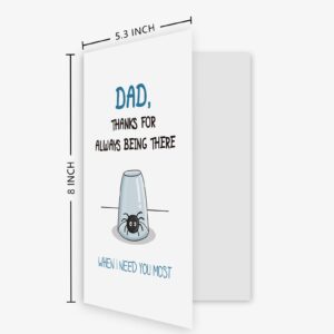 Ogeby Funny Father’s Day Card for Dad, Cute Spider Birthday Card from Daughter Son, Dad Thanks for Always Being There