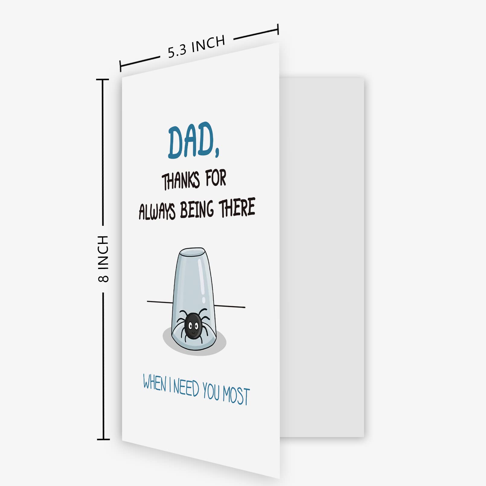 Ogeby Funny Father’s Day Card for Dad, Cute Spider Birthday Card from Daughter Son, Dad Thanks for Always Being There