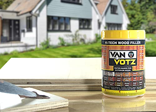 VAN VOTZ Hi-Tech Wood Filler for Exterior Wood in Colors (Cedar), Half-Pint/500g