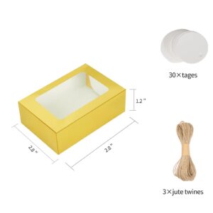 COTOPHER Soap Box, 30Pcs Small Soap Packaging Boxes 3.5x2.35x1.2 Inch Mini Kraft Boxes with Window Soap Boxes for Homemade Soap Candy Chocolate Bakery Cookies Soap Packaging