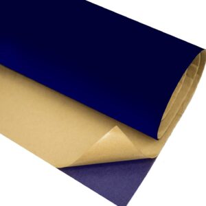 Self Adhesive Felt Fabric, Soft Velvet Drawer Liner, DIY Velvet Fabric for Art & Crafts, Jewelry Box Felt Liner, Solid Color Felt Wallpaper 17.7" x 158"(Blue)