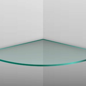 Pro Safe Glass 8" X 8" Quarter Circle Clear Tempered Floating Glass Corner Shelf - Glass Only