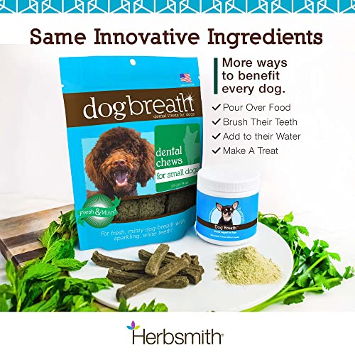 Herbsmith Dog Breath - Dog Dental Care Solution - Natural Dog Breath Freshener That Tackles Tartar - Dental Powder for Dogs - 500g Powder