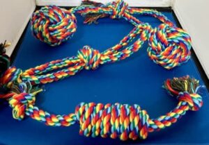 dog chew toys, set of 4 dog rope toys for aggressive chewers, dog toys with safe material, for playtime and teeth cleaning