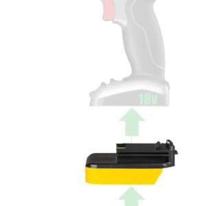 X-Adapter 1x Adapter for DeWalt 20v MAX XR DCB205 Li-Ion Battery Only Fits Porter Cable 18v (NOT 20v) Tools-Only One-Way 20v XR Battery to P-C 18v Tool Conversion-Adapter Only,Black,DW-BP18