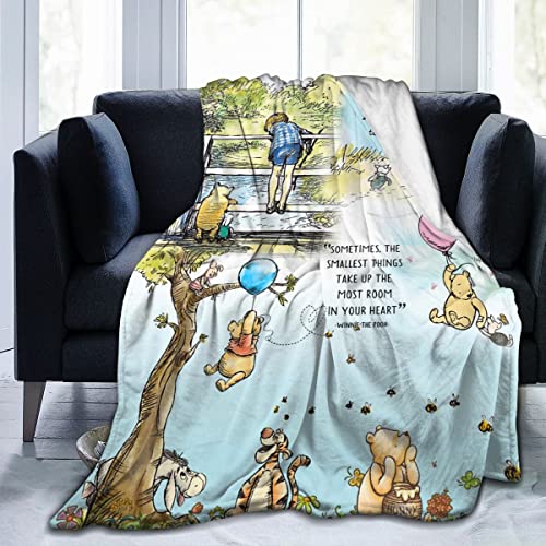 Iasiti Cute Blanket Cartoon Flannel Fleece Throw Blankets Best Friend Super Soft Cozy Warm Plush Bedding Boys Girls Bedroom (50X40Inch, Color 2)