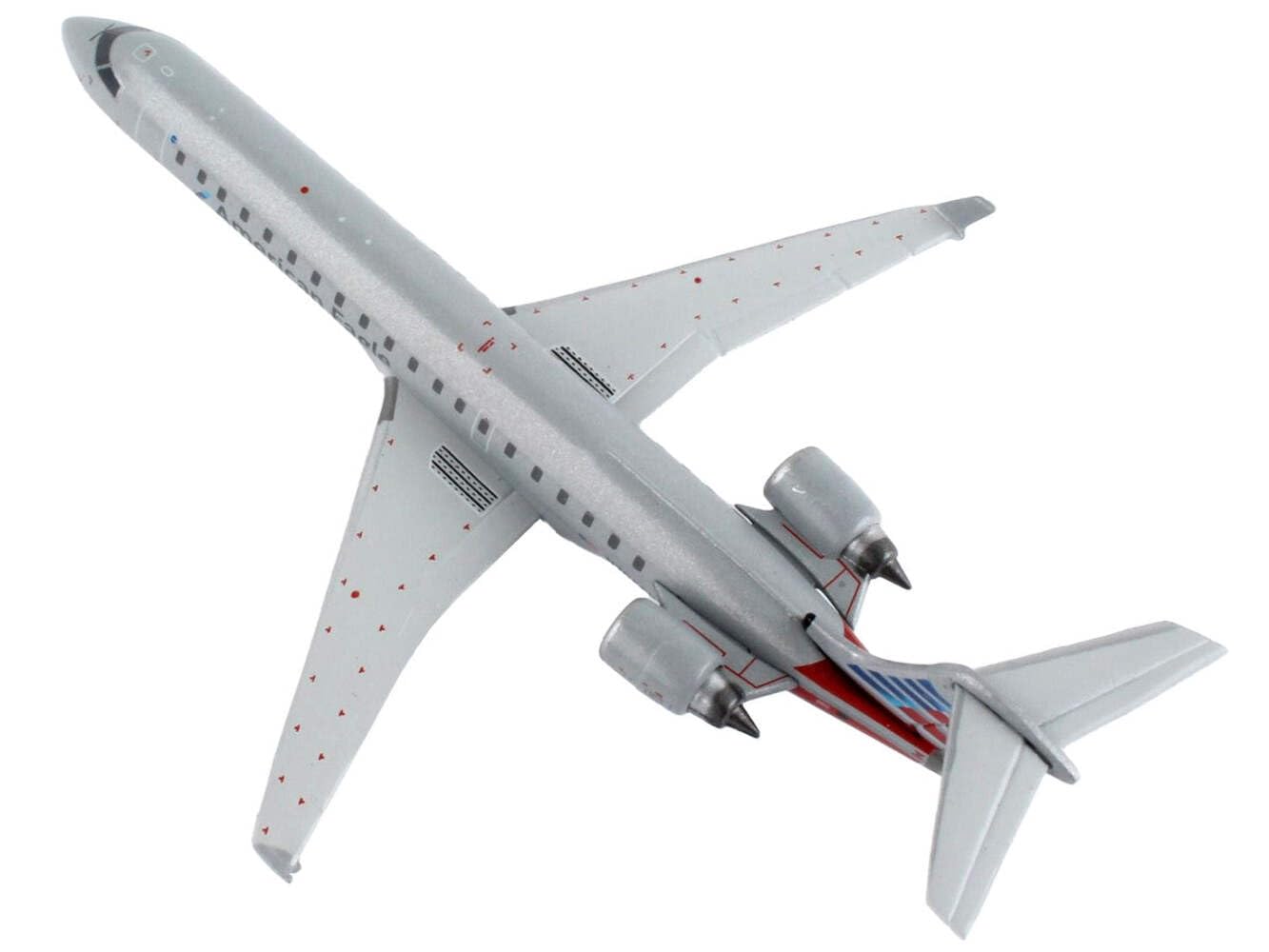 GeminiJets Bombardier CRJ700 Commercial Aircraft American Airlines - American Eagle Silver with Striped Tail 1/400 Diecast Model Airplane