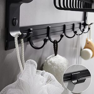 NADAENQ Punch-Free Towel Holder, Space Aluminum Bathroom Rack, Black Bath Towel Rack Apply to Bathroom, Kitchen and Wardrobe,50cm