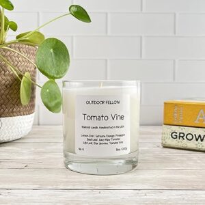 Outdoor Fellow Tomato Vine Luxury Scented Candle, 40+ Hour Burn Time, Coconut & Apricot Wax Blend, Best Smelling Luxury Tomato Candle for Home, (8oz)