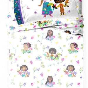 Jay Franco Disney Encanto Sister Magic Twin Sheet Set - 3 Piece Set Super Soft and Cozy Kid’s Bedding - Fade Resistant Microfiber Sheets (Official Disney Product)