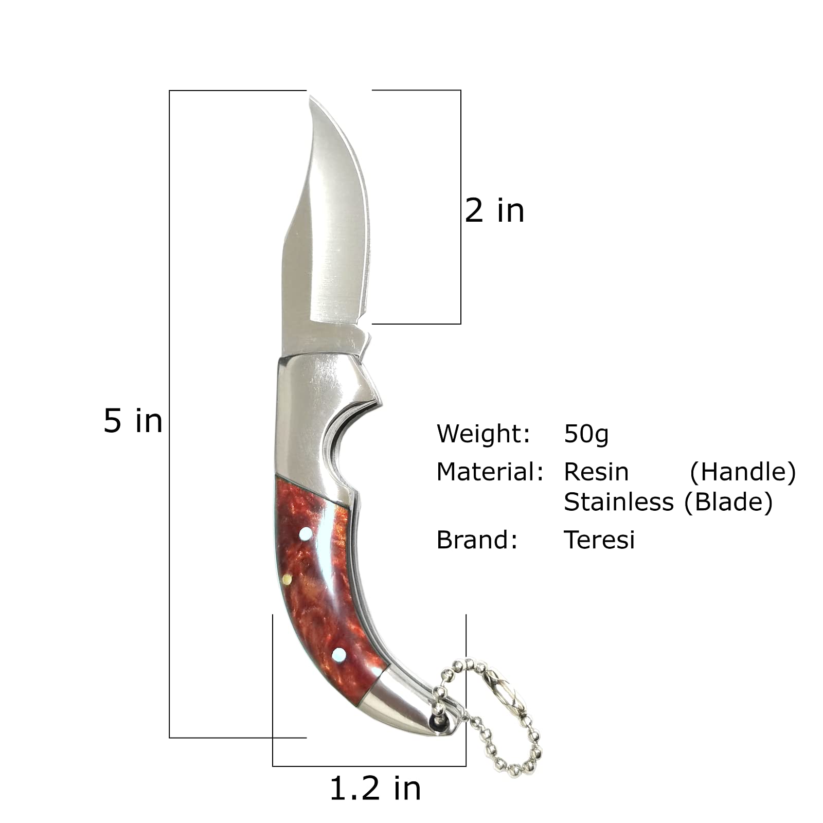 Teresi Mini Pocket Knife,mini knife keychain,Folding Knife for Men and Women, Blade Length 2in