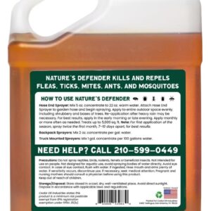 Nature's Defender Lawn & Garden Concentrate - All-Natural Pest Control for Outdoor Spaces - Repels Fleas, Ticks, Mosquitoes, and More(128 Fluid Ounces)