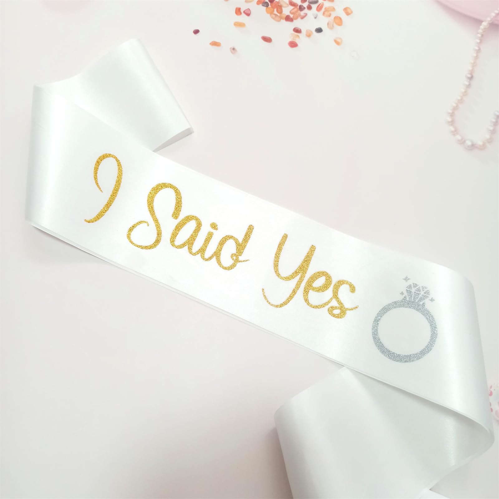 Magnusson's Garden I Said Yes Sash for Future Mrs, Engagement Proposal Party Wedding Announcement, Bachelorette Bridal Shower Sash for Bride to Be