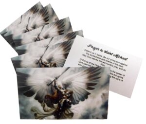 westmon works st michael the archangel holy card bulk pack with prayer on back patron saint of police and soldiers made in the usa, set of 10