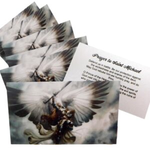 Westmon Works St Michael the Archangel Holy Card Bulk Pack with Prayer on Back Patron Saint of Police and Soldiers Made in the USA, Set of 10