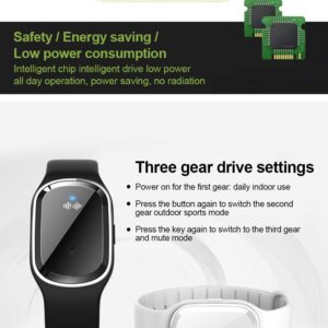 Wskvlcg Ultrasonic Mosquito Repellent Bracelet, Mosquito Repellent Electronic Watch with Clock Function USB Rechargeable Anti