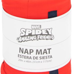 Jay Franco Marvel Spidey & His Amazing Friends Go Spidey Nap Mat – Built-in Pillow and Blanket - Super Soft Microfiber Kids'/Toddler/Children's Bedding, Ages 3-7