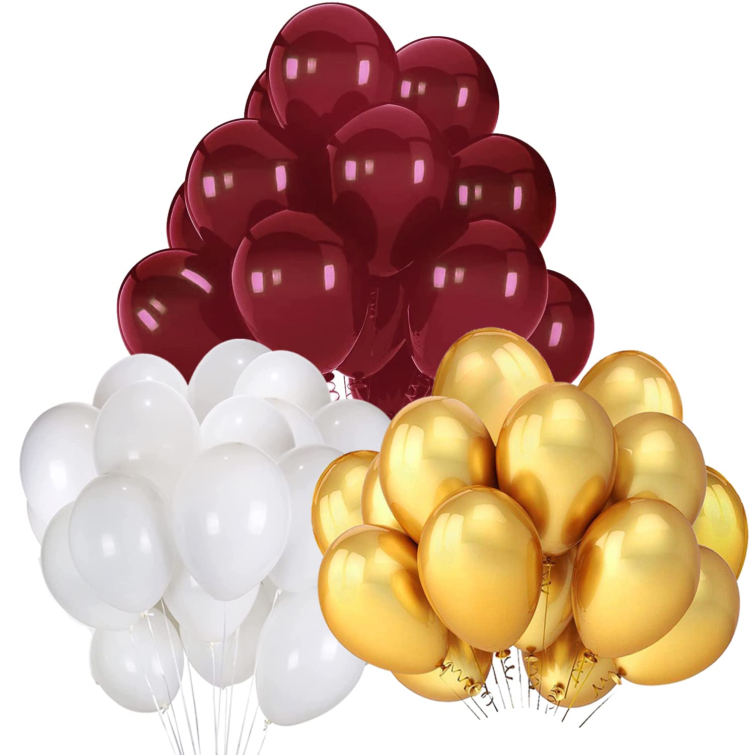 Graduation Decorations Maroon Gold 2024 Burgundy Gold Balloons/Burgundy Gold Birthday Decorations/30Pcs Burgundy White Gold Balloons 2024 Burgundy Graduation Party Decorations/Wedding