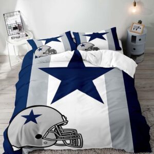 vivihome 3pcs american football bedding set, sports duvet cover full, grey white navy blue striped comforter cover, apartment decor, bedroom decor for men husband boyfriend teenage boy, 2 pillow shams