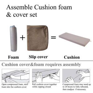 Waterproof Bench Cushion for Outdoor Furniture Garden Porch Swing Cushions for Long Patio Chair Window Seat Pad 40 inch x 18, Beige