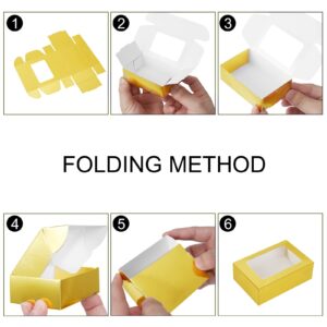 COTOPHER Soap Box, 30Pcs Small Soap Packaging Boxes 3.5x2.35x1.2 Inch Mini Kraft Boxes with Window Soap Boxes for Homemade Soap Candy Chocolate Bakery Cookies Soap Packaging