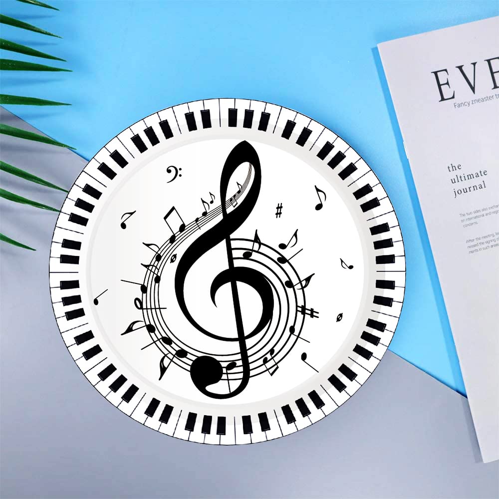 Musical Notes Party Supplies and Decorations,Include Musical Social Media Plates,Napkins,Music Notes Tablecloth,for Kids Music Theme Birthday Party Bridal Wedding Baby Shower Decor(16 Guests )