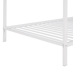 CITYLIGHT House Twin Bed for Kids, Metal Twin Platform Bed with Roof, Montessori Bed, Floor Bed for Kids Boys Girls,No Box Spring Needed(Twin, White)