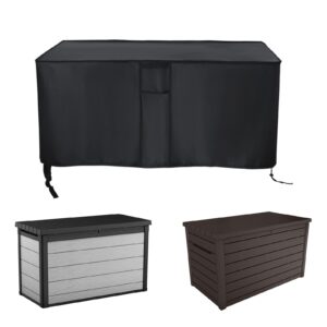 fenghome deck box cover, outdoor waterproof cover for keter xxl 230 gallon plastic deck storage container box, patio storage box covers prep table cover, 58 x 33 x 34.5 inch