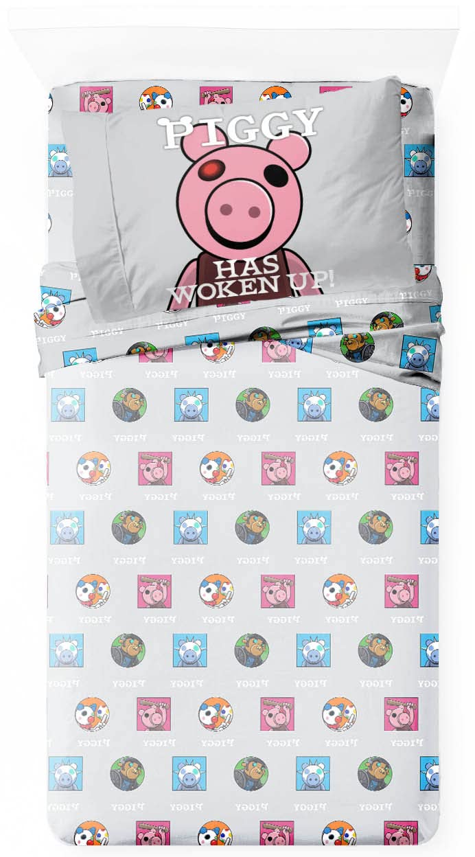 Jay Franco Piggy Join Us Twin Size Sheet Set - 3 Piece Set Super Soft and Cozy Kid’s Bedding - Fade Resistant Microfiber Sheets (Official Piggy Product)