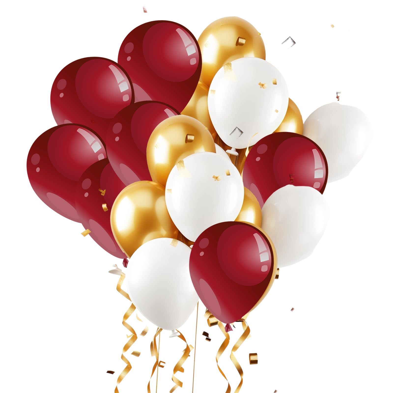 Graduation Decorations Maroon Gold 2024 Burgundy Gold Balloons/Burgundy Gold Birthday Decorations/30Pcs Burgundy White Gold Balloons 2024 Burgundy Graduation Party Decorations/Wedding