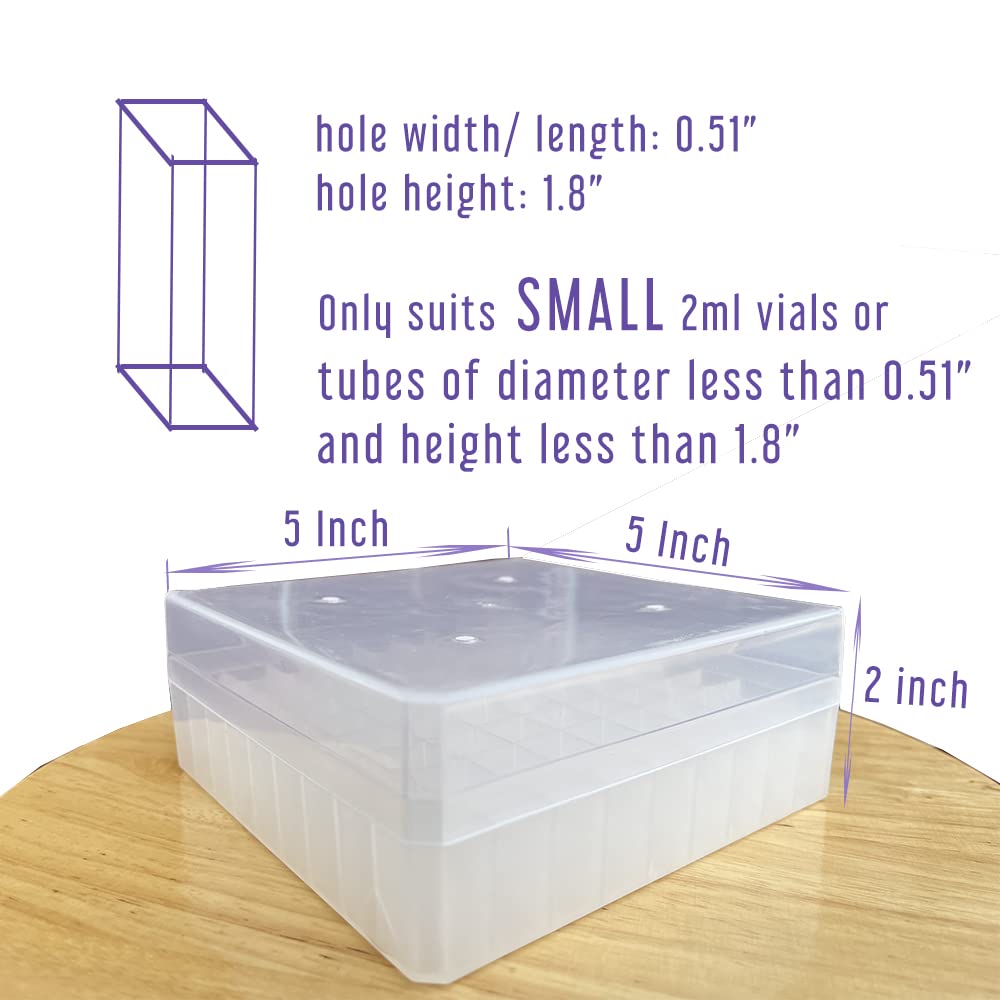 LLERRA 2 ML Cryovial Storage Box Holds 81 Cryo Tubes, Rack