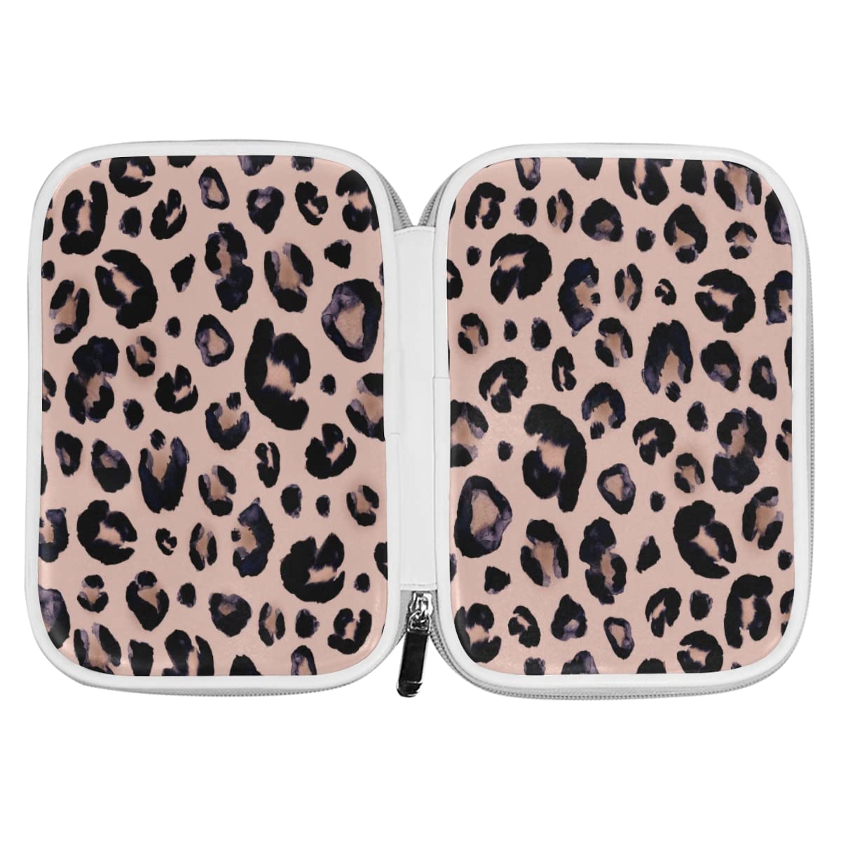 Leopard Print Cheetah Pink Pencil Case Pen Case Pencil Bag Pouch Zipper Organizer Stationery School Bag Holder Makeup Bag for Kids Teen Office