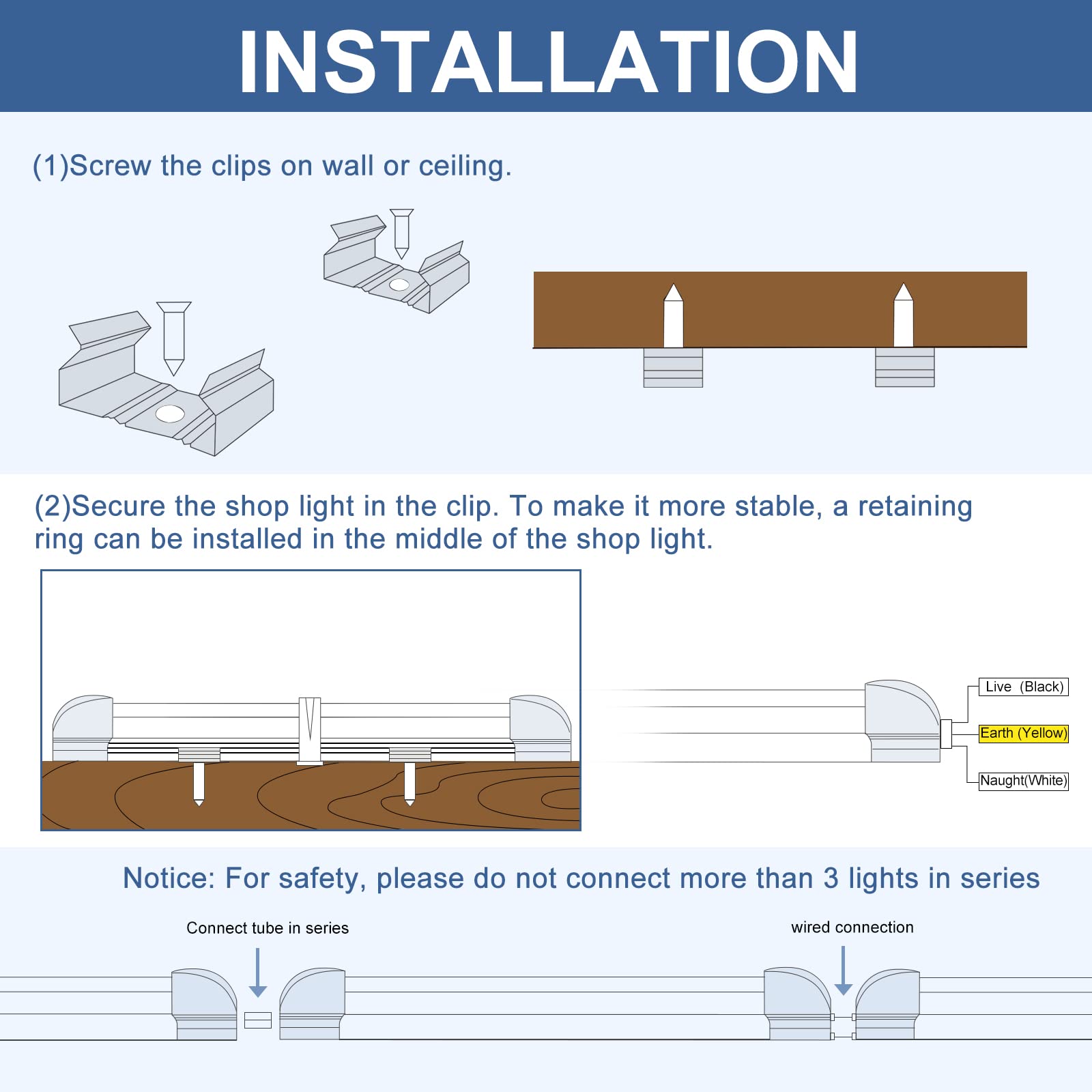 ONLYLUX 8Ft LED Shop Light Fixture - 8 Foot 100W 15000LM 6500K, Linkable with Plug LED Lights for Garage,V Shape, 96" T8 LED Tube Light, Hight Output,Pack of 10