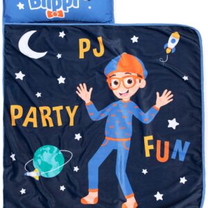 Jay Franco Blippi PJ Party Time Nap Mat – Built-in Pillow and Blanket - Super Soft Microfiber Kids'/Toddler/Children's Bedding, Ages 3-7