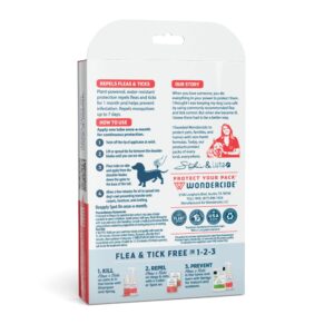 Wondercide - Flea & Tick Dog Spot On - Flea, Tick, and Mosquito Repellent, Prevention for Dogs with Natural Essential Oils - Up to 3 Months Protection - Small 3 Tubes of 0.05 oz