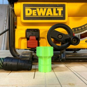 ToolCurve's hose adapter compatible with Festool 27mm hose to Dewalt, Milwaukee & Ridgid 2 1/4 Table Saws