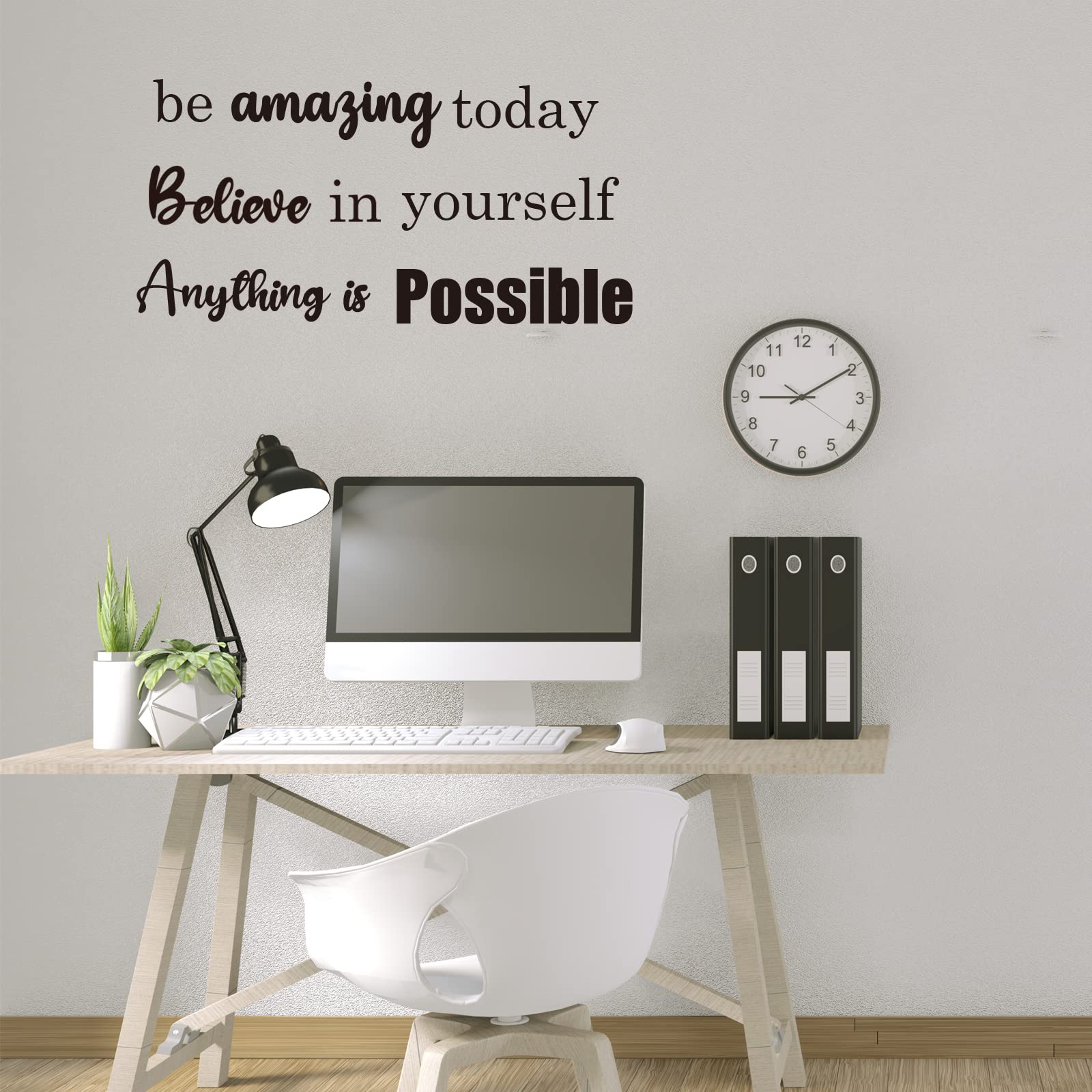 10 PCS Inspirational Wall Stickers Decals Quotes, Large Motivational Positive Saying Wall Art Decor for Bedroom, Living Black