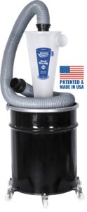 oneida air systems dust deputy 2.5 deluxe cyclone separator kit with 10-gallon mobile steel dust bin for wet/dry shop vacuums (dd 2.5 deluxe 10-gal)