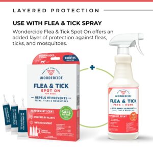 Wondercide - Flea & Tick Dog Spot On - Flea, Tick, and Mosquito Repellent, Prevention for Dogs with Natural Essential Oils - Up to 3 Months Protection - Large 3 Tubes of 0.17 oz