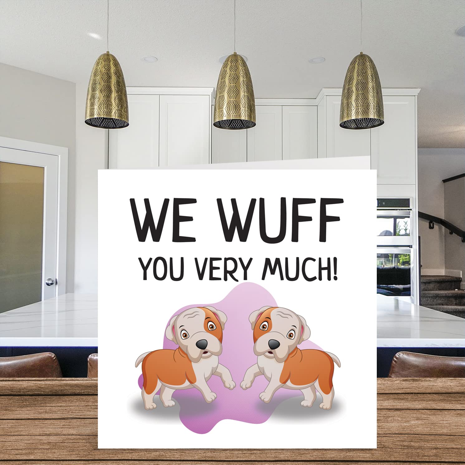 Birthday Cards from the Dogs - We Wuff You Very Much - Happy Birthday Card from Doggie for Dad Mom, Funny Dog Dad Mom Gifts, 5.7 Inch Joke Mothers Day Father's Day Greeting Cards for Daddy Mommy