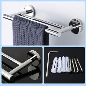 Towel Rail Bar Stainless Steel Double Towel Holder 75cm / 29.5 inches Wall Mounted Polished Bath Towel Rack for Bathroom and Kitchen, Silver