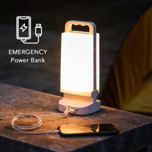 Lepwings Camping Lantern, solar Lanterns, 4400mAh Rechargeable Light 2-in-1 Dimmable Outdoor Waterproof Gear with USB Charging – lanterns for power outages Hurricane, Hiking, Fish, Emergency, and Home