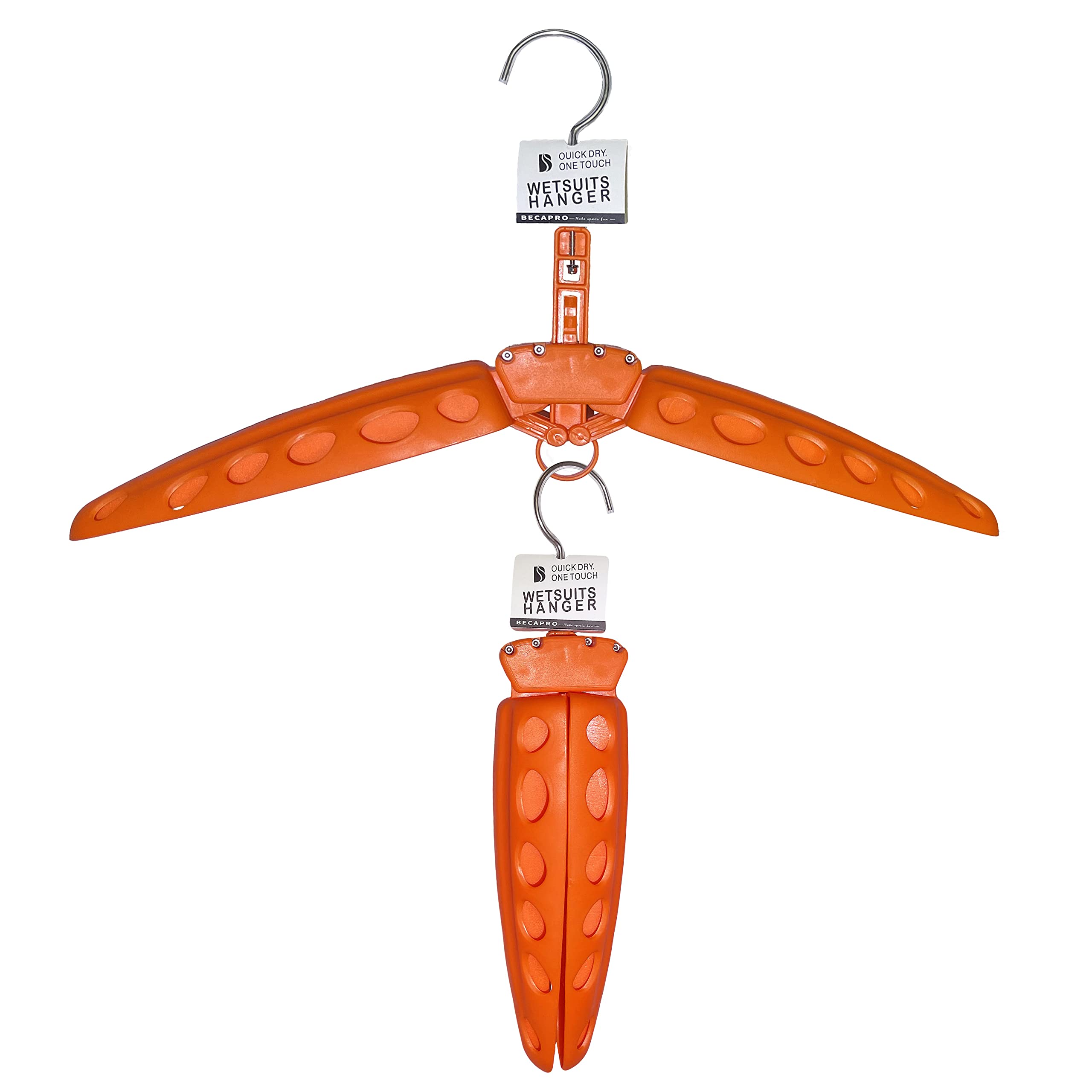 BECAPRO Wetsuit Hanger Foldable Surfing Suit Rack(Orange)