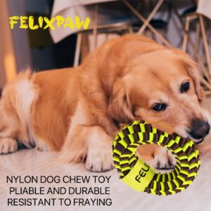 FELIXPAW Dogs Annular Toy Sensitive Colors and Protruding Shape Modeling Design Stimulate Dogs Long Time Playing Easier to Cleaning Teeth,for Small & Medium Dogs Training and Playing,Nylon