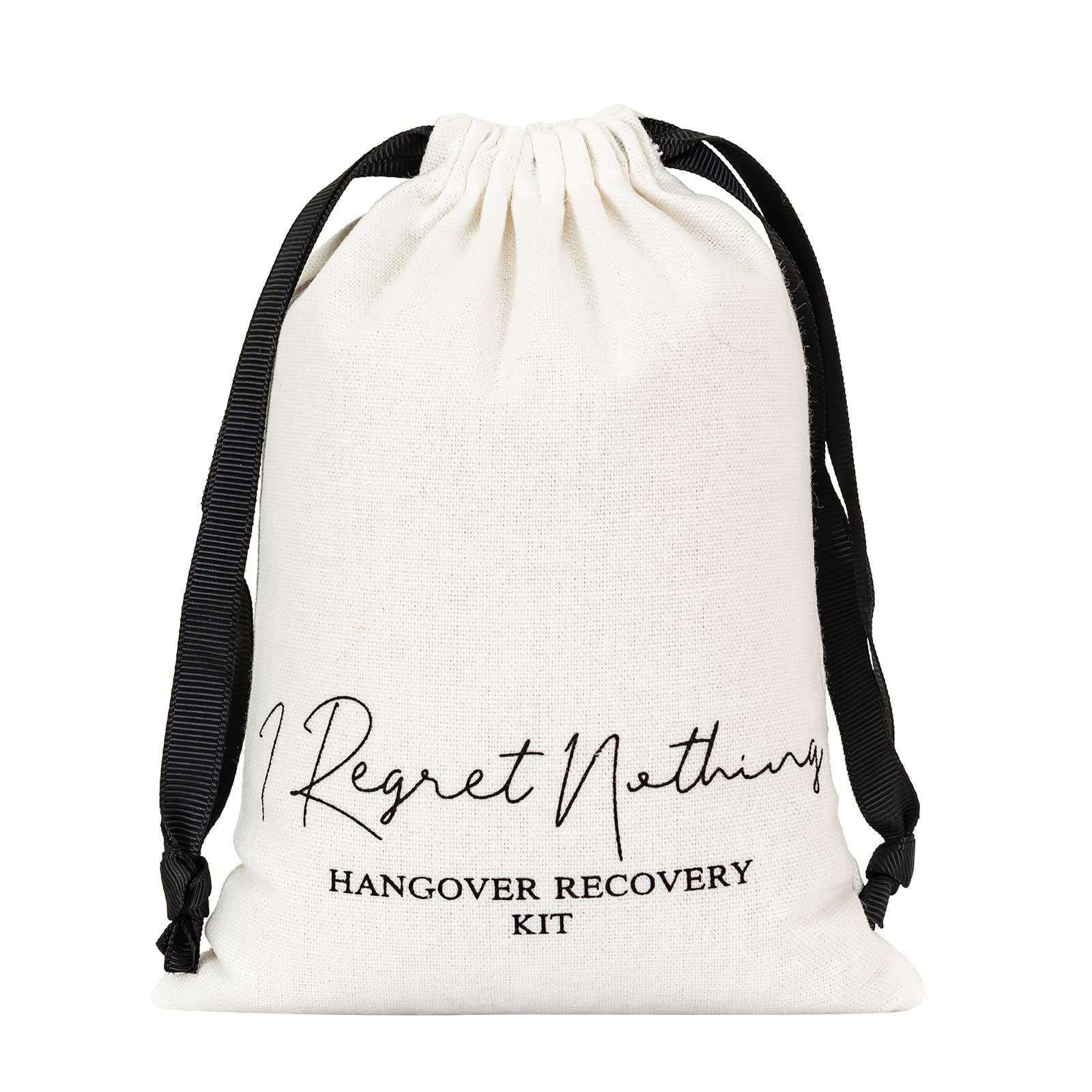 10 Pack Hangover Kit, 5x7 In Party Favor Bags, Wedding Survival Recovery Kit Bags Cotton Muslin Drawstring Bag for Bachelorette Party Bridal Shower Party