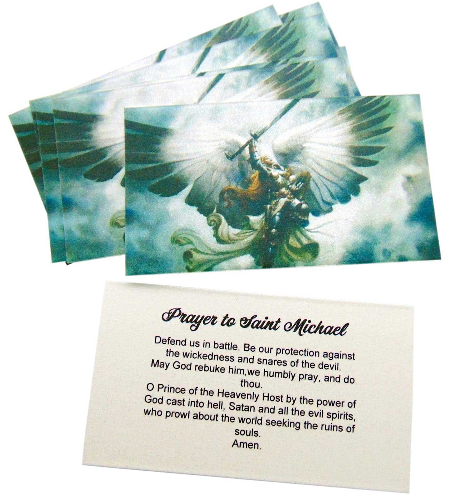 Westmon Works St Michael the Archangel Holy Card Bulk Pack with Prayer on Back Patron Saint of Police and Soldiers Made in the USA, Set of 10