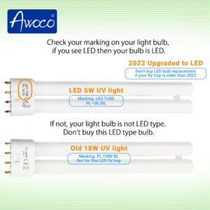 Awoco Replacement LED Tube PL-18L 5 W LED UV Light Bulb for Wall Mount Sticky Fly Trap Lamp FT-1C18-LED (PL-18L)