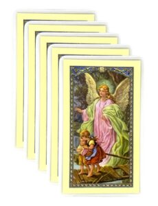 prayer to your guardian angel laminated holy card set of 5