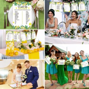 145 Pieces Lemon Bridal Shower Game Bridal Shower Favors Wedding Shower Games Set Include Wedding Games Cards and Pencils for Bride Groom Bachelorette Party Wedding Shower Party Favor